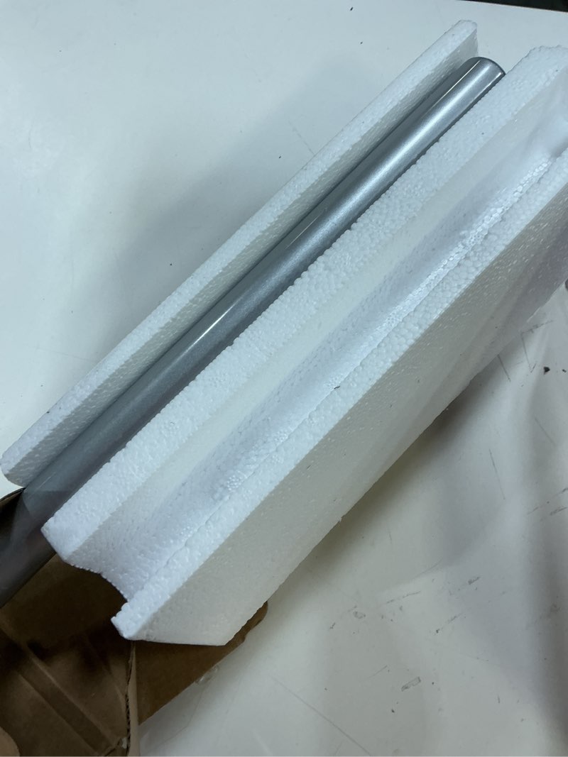 Condition photo showing As Is for 1 inch curtain rods 36 to 72 inches(3 to 6 ft) telescoping single drapery rod, usfook silver curtain rods for windows 24 to 68 inches with translucent finials 36-72" silver