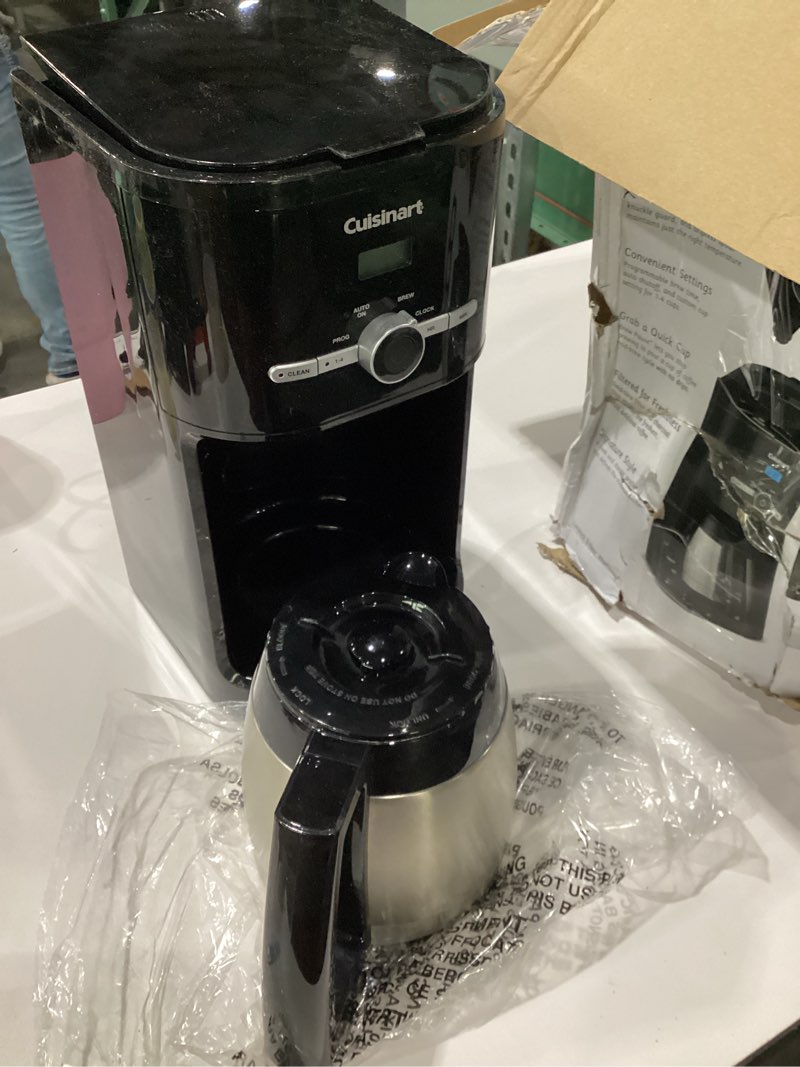 Condition photo showing As Is for Cuisinart DCC-1170BK 10-Cup Thermal Classic™ Coffeemaker, Black with Thermal, 10-Cup, Programmable *lid damaged*