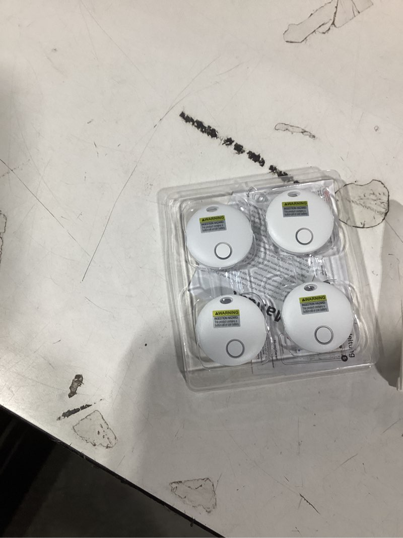 Condition photo showing Good Condition for Air Tracker Tags-4 Pack [Apple MFi Certified] (iOS Only), Smart Bluetooth Tracker, Compatible with Apple Find My, Item Locator for Keys, Luggage, Wallet, Suitcase, Bags, IP67 Waterproof 4 Pack White