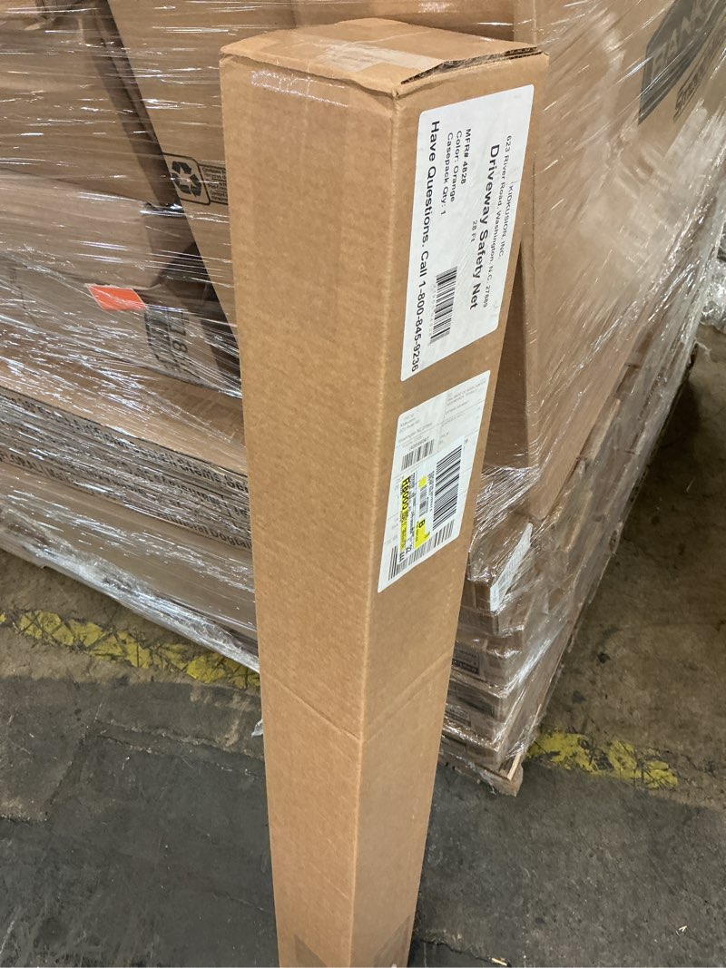 Condition photo showing New/Like New for kidkusion non-retractable driveway safety net, orange, 28' | outdoor barrier; playtime safety; yard safety