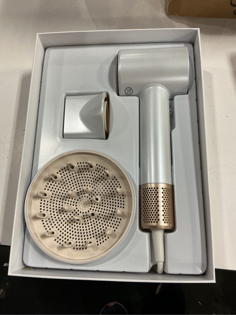Condition photo showing Good Condition for high-speed hair dryer, 160,000 rpm brushless motor for ultra-fast drying, 500m ionic negative for frizz reduce, low noise thermo-control blow dryer with diffuser for curly hair women and men,white