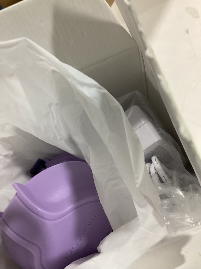 Condition photo showing As Is for momcozy portable milk warmer for travel – dual heating modes for breast milk & water, portable bottle warmer with fast heating & long battery life, 17 ounces large capacity, purple light purple
