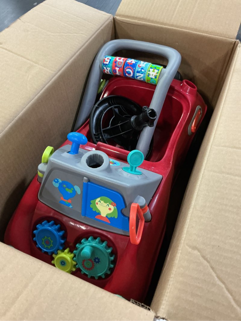 Condition photo showing Good Condition for Radio Flyer Busy Buggy, for Toddlers 1-3, 3-in-1 Push Walker Ride On Car with 17 Sensory Activities, Anti-Tip Feature, Under-Seat Storage, Horn and Gears, 42 lb Capacity, Toddler Ride On Toys Red