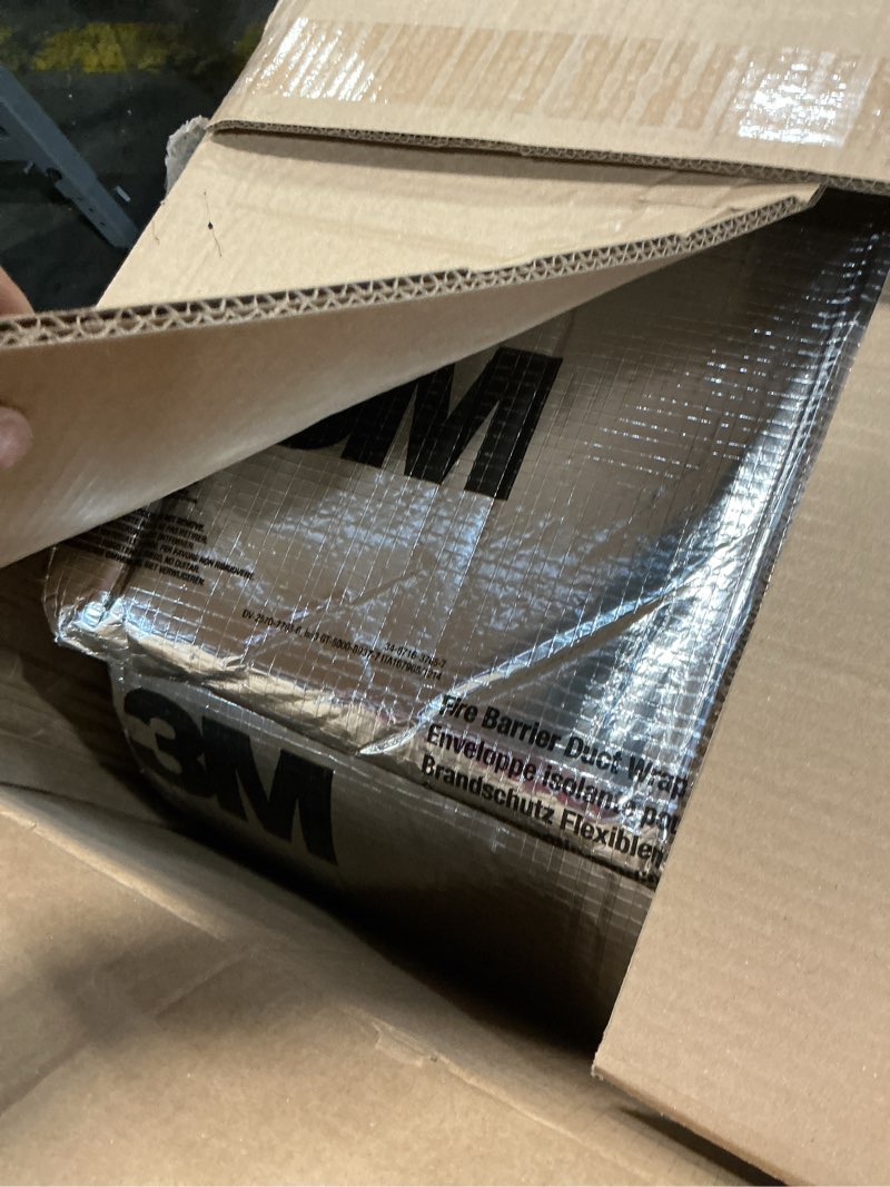 Condition photo showing Good Condition for 3m fire barrier duct wrap 615+, space-saving, commercial kitchen grease and ventilation ducts applications, 24 in x 25 ft, 1 roll 24 in x 25 ft wrap