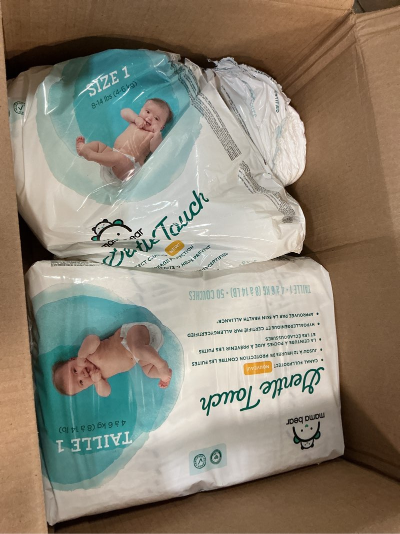 Condition photo showing Good Condition for amazon brand - mama bear gentle touch diapers, size 1, 200 count (4 packs of 50)