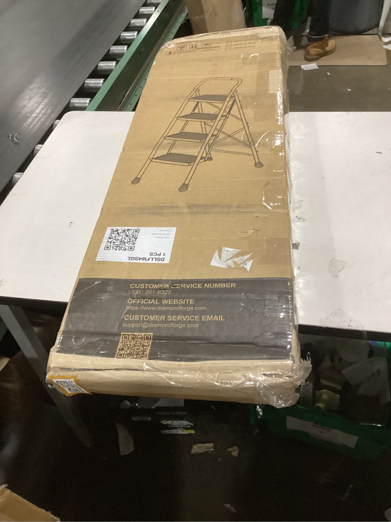 Condition photo showing Good Condition for Step Ladder Foldable Folding Stool - for Home Adults Kitchen 3 Stepping Extension Tall Heavy Duty wi