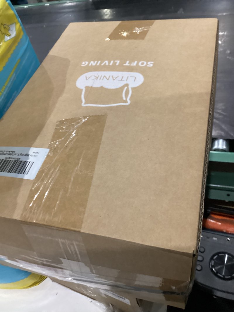 Condition photo showing New/Like New for Litanika King Size Comforter Set Beige, 3 Pieces Cream Tufted Boho Farmhouse Bedding Comforter Sets, Lightweight Fluffy Comforter Bed Set for All Season (104x90In Comforter and 2 Pillowcases) 01-beige King (104"x90")