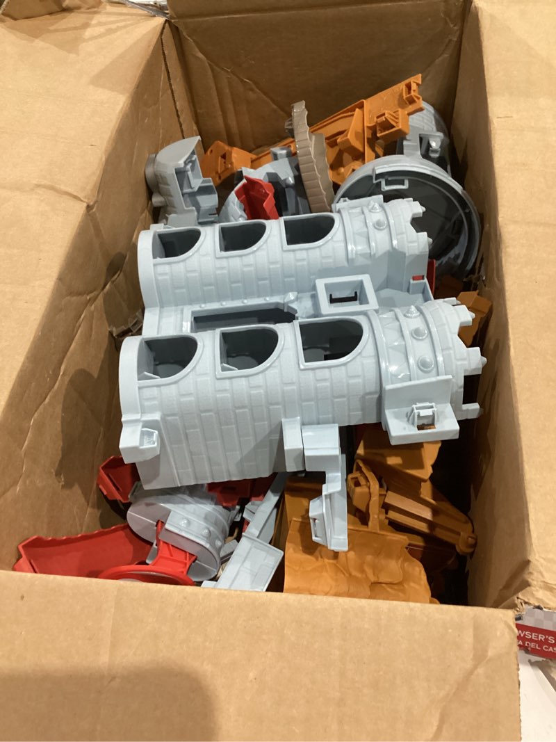 hot wheels mario kart bowser's castle track set with 1:64 scale die-cast kamek toy vehicle & storage