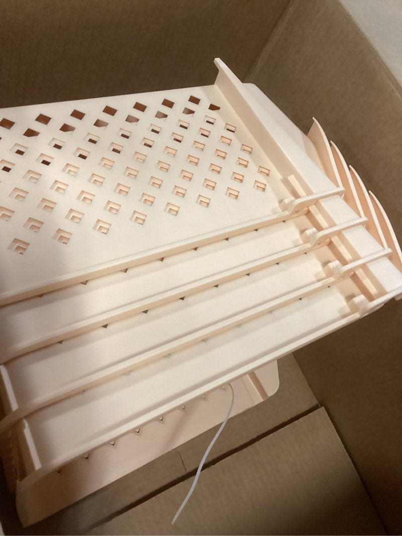 Condition photo showing Good Condition for tidyfriend stackable storage bins for pantry, 4 pack stackable bins for organizing food, kitchen, and bathroom essentials (cream) cream 4 pack