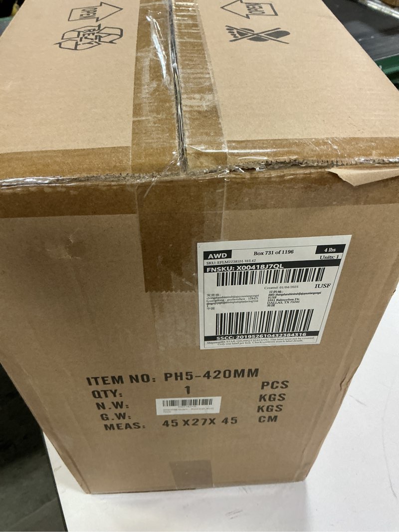 Condition photo showing New/Like New for Modern Decor Adjustable Pendant Lamp Kitchen Island, Aluminum and Wood Finish,1-Light E26 Base Ceiling Hanging Light for Dining Room Shop Restaurant (White+Light Wood Grain, 40cm) 40cm White+Light Wood Grain