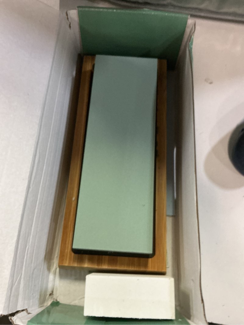 Condition photo showing New/Like New for sharp pebble premium whetstone knife sharpening stone 2 side grit 3000/8000 wetstone kit -wetstone kitchen knife sharpener with non-slip bamboo base & flattening stone