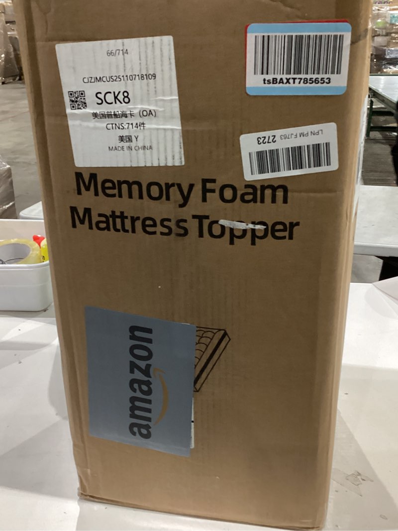 Condition photo showing New/Like New for Premium Dual Layer 4 Inch Memory Foam Mattress Topper, 2 Inch Gel Memory Foam and 2 Inch Pillow Top Mattress Pad Cover for Back Pain, Extra Thick Comfort Support?Queen 60"x80"? Queen 2"Memory Foam+Mattress Topper