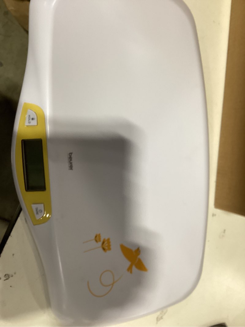 Condition photo showing As Is for beurer by80 digital baby scale, infant scale for weighing in pounds, ounces, or kilograms up to 44 lbs, newborn baby scale with hold function, pet scale for cats and dogs