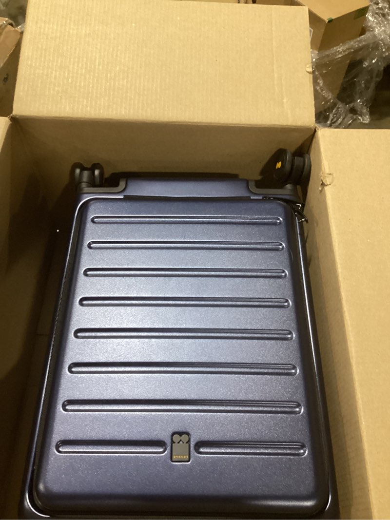 Condition photo showing Good Condition for LEVEL8 Carry On Luggage with Compartment, 20 Inch Lightweight Hard Shell Rolling Suitcase with Wheels Airline Approved with Front Pocket, Double Tsa Locks, Navy Blue 21.6" x 14.9" x 10.2" Navy Blue