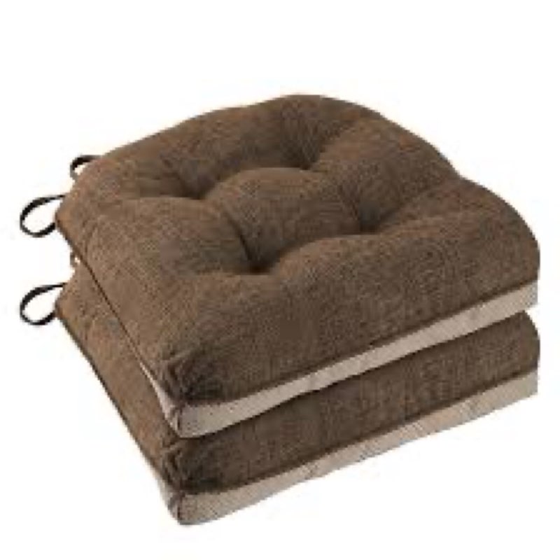 FlyGulls Chair Cushions for Dining Chairs 2 Pack Non Slip Kitchen Chair Cushions 18"x18"x3" Turfted 