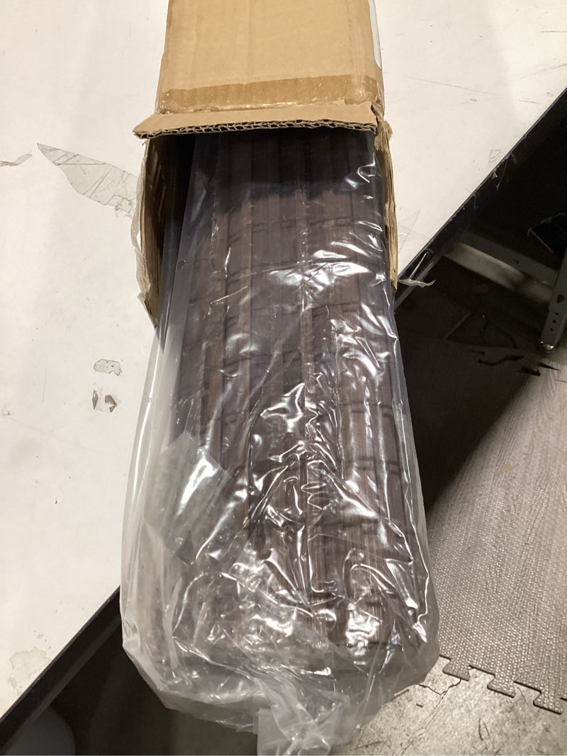 Condition photo showing Good Condition for LUCKUP Cordless Bamboo Roman Blinds Shades for Indoor Windows-Blackout Room Darkening Roman Blinds with 6" Valance Cover Enhanced Privacy, 38" W x 64" H 38"W x 64"H Privacy-brown