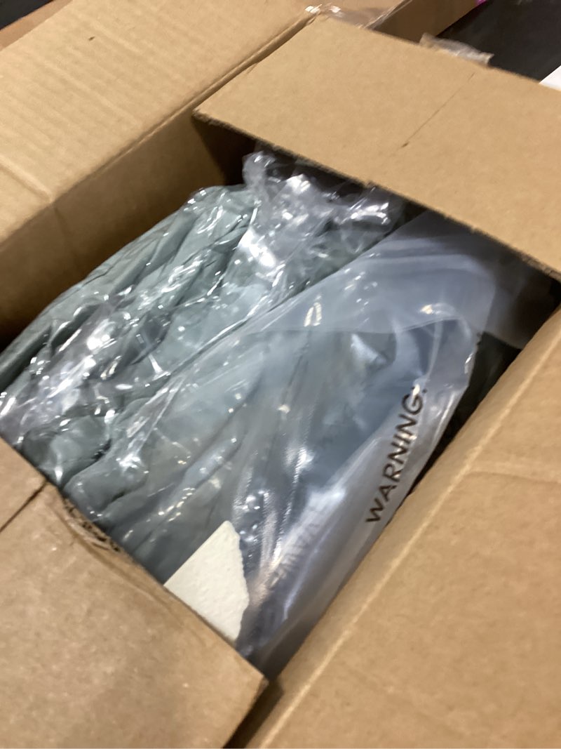 Condition photo showing New/Like New for monbix king size comforter set - 7 pieces bed in a bag king, sage green bedding sets with comforter, all seasons comforter bed set with sheets, pillowcases & shams sage green king(102"x90")