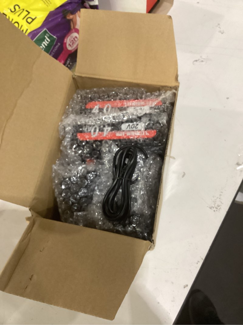 Condition photo showing As Is for Bonacell 2Pack 3.8Ah Replacement for Black and Decker 20V Battery with 20V MAX Battery Lithium Charger