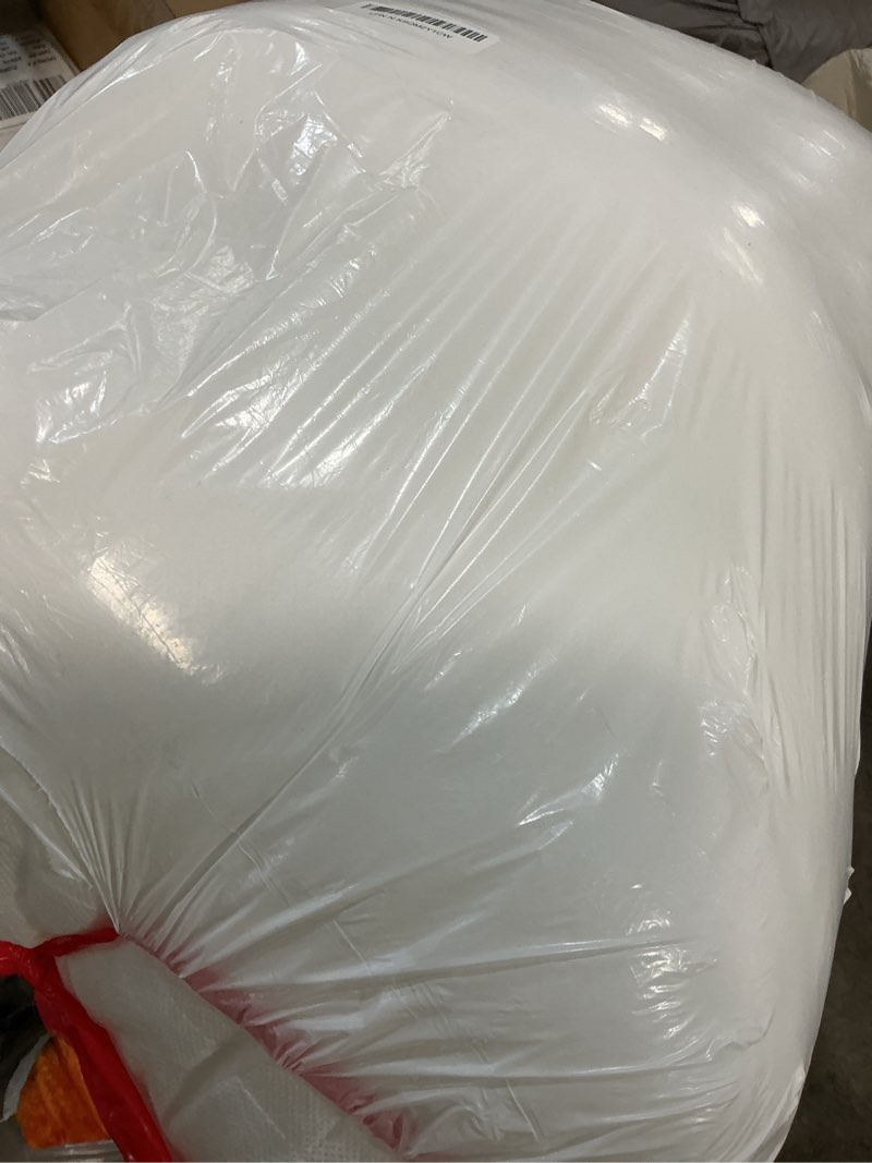 Condition photo showing As Is for miulee 28 x 28 goose feather down euro pillow with 100% cotton cover, set of 1 soft fluffy decorative pillow insert for sofa bed couch living room white 1 28x28 inch