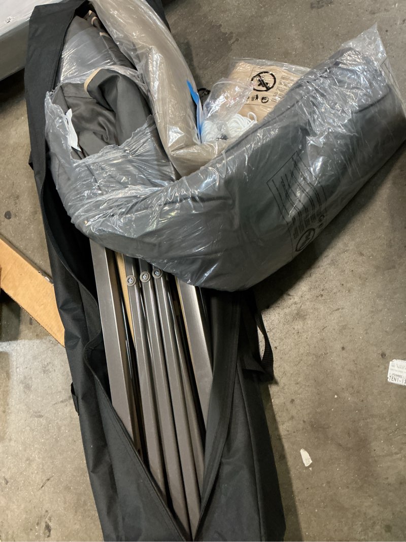 Condition photo showing Good Condition for (gray and beige color)cobizi 12x12 ft pop up gazebo on clearance outdoor pop up canopy tent,carpas para patio, shelter tents with netting & portable carry bag, patio gazebos for camping, garden & lawn, darkgrey(upgraded) darkgrey(upgrade) 12x12ft double roof