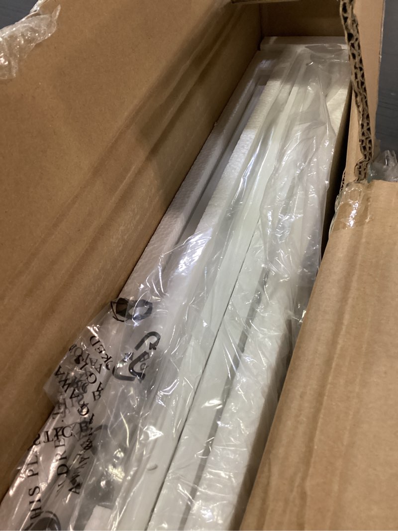 Condition photo showing New/Like New for White Kids Desk and Chair Set for 6-12 Year Old, Children Study Desk with Hutch and Storage Shelf, Student Writing Table with Fabric Drawer for Girls Boys