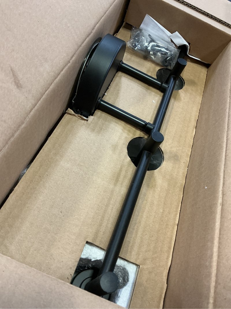 Condition photo showing Good Condition for indoi 4-light matte black bathroom vanity light fixtures, clear glass shade wall sconces for mirror, bedroom, living room, hallway matte black 4-light