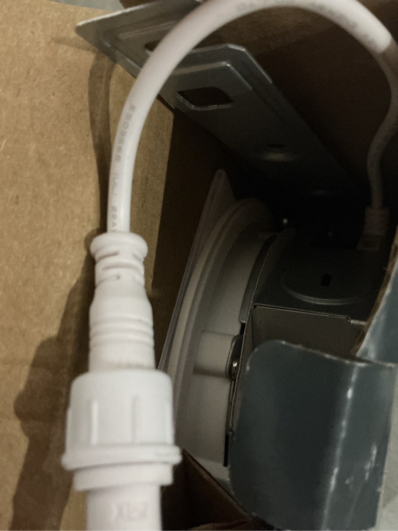 Condition photo showing As Is for halo hlb4 series matte white 4 in. w led smart-enabled canless recessed downlight 12 w