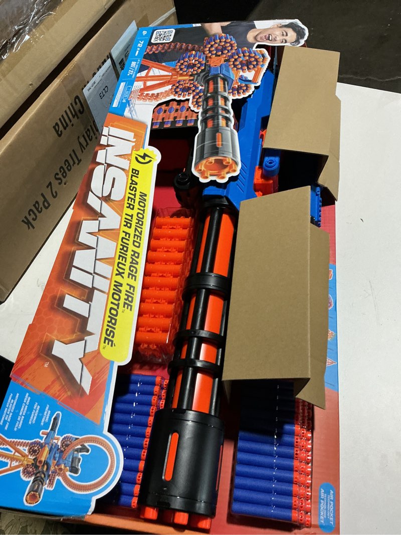 Condition photo showing Good Condition for X-Shot Insanity Motorized Rage Fire by ZURU 72 Darts, Air Pocket Technology Darts, Dart Storage, Blasting Power, Auto Feeding Belt, Tripod & Scope, Outdoor Toy for Boys, Girls, Teens, Adults