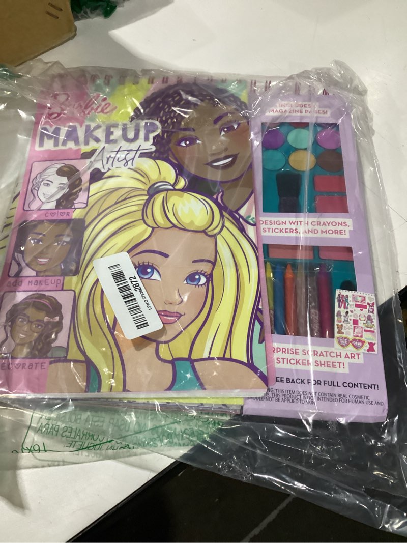Condition photo showing Good Condition for horizon group usa barbie magazine - create hair & makeup looks with 130+ stencils, 180+ stickers, crayons & pretend makeup