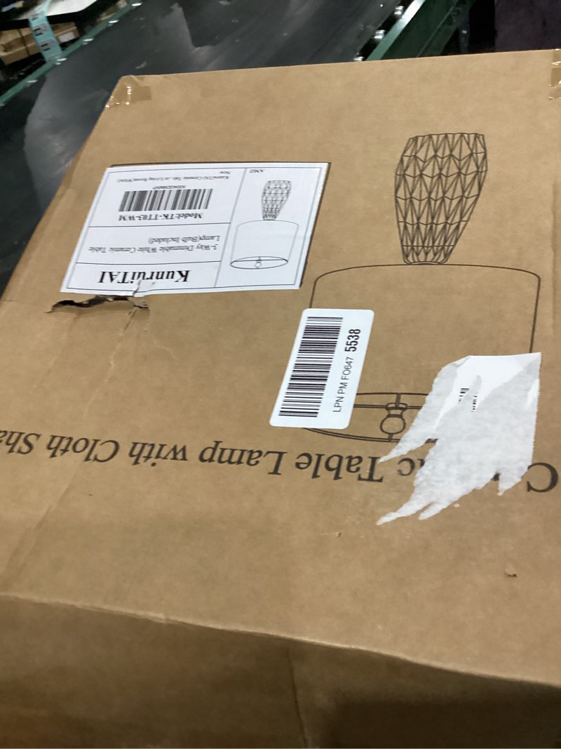 Condition photo showing As Is for 25'' Table Lamp White Table Lamps Modern Ceramic Lamps for Night Stand - Dimmable Bedside Lamps for Nightstand, Bedroom Lamp for Living Room Desk End Table Office Guest Room