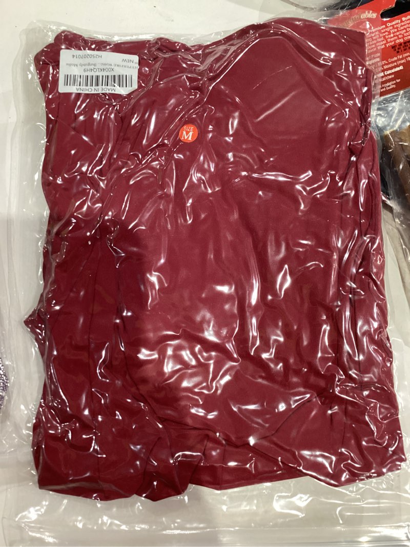 Condition photo showing New/Like New for HYPERFIRE Women's Draped Cowl Neck Mini Dress Ruched Front Short Bodycon Party Dresses Going Out Medium Burgundy