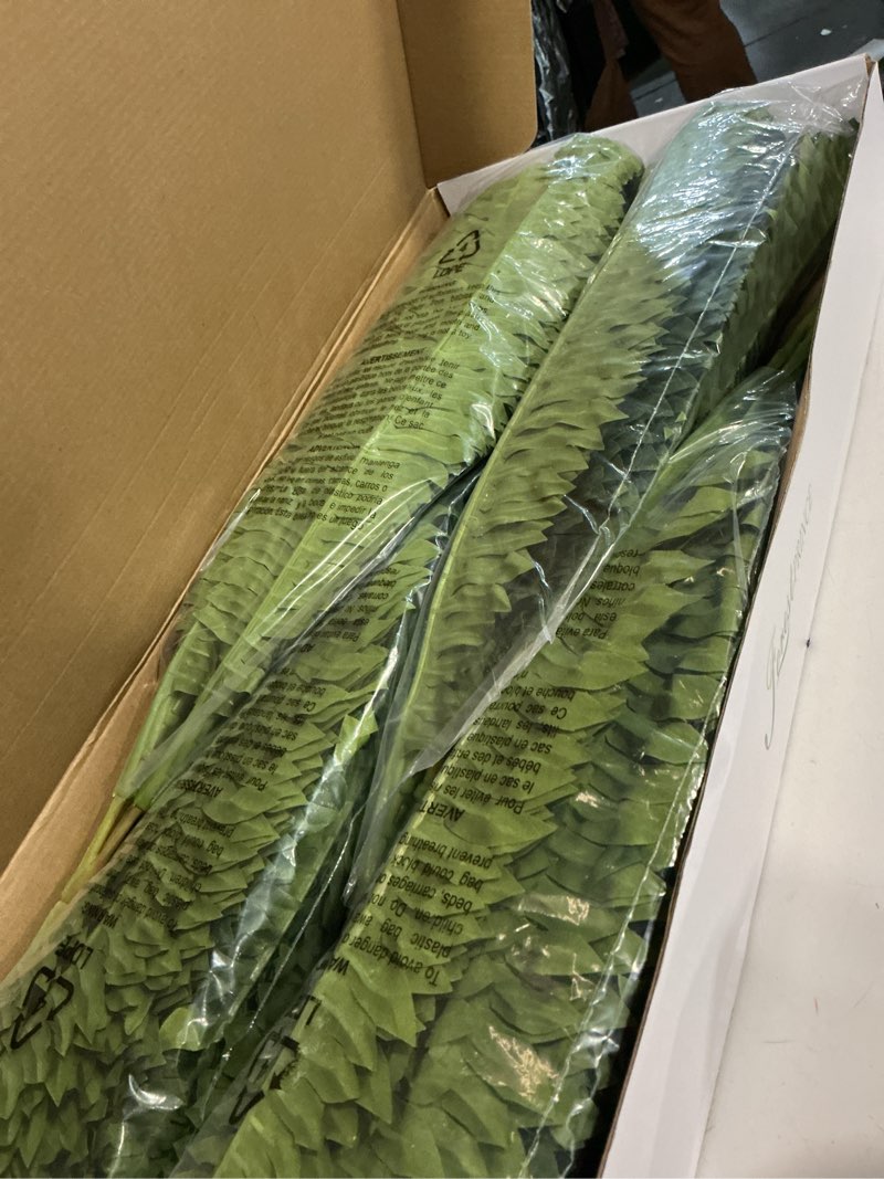 Condition photo showing Good Condition for 35" fake ferns, 4 large artificial bonston ferns bushes plants with 39 fronds for outdoors garden patio porch entrance low maintain home decor