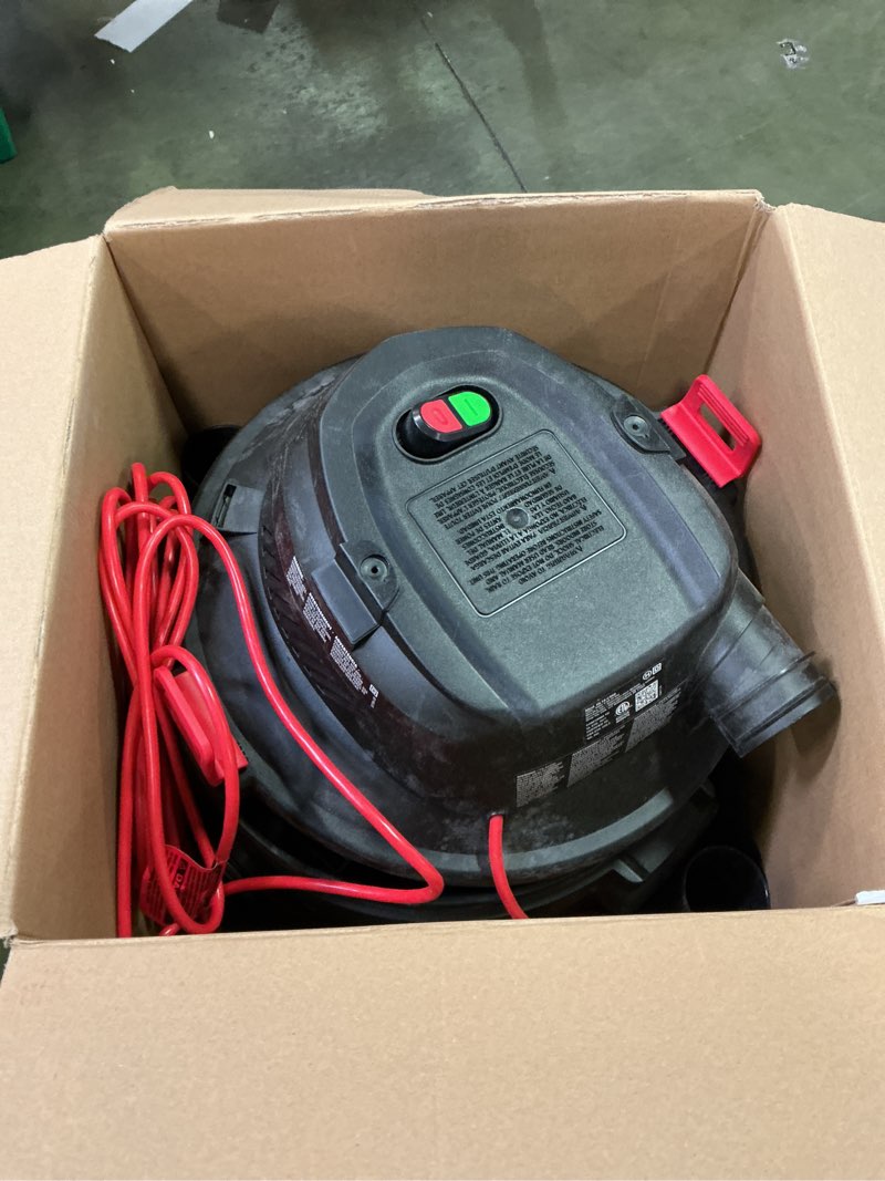 Condition photo showing As Is for 14 Gallon 5.5 Peak HP Motor Wet Dry Shop Vacuum Blower Tank Drain Garage Cleaner