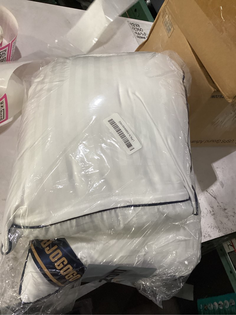 Condition photo showing As Is for jojogogo 14x36 pillow insert long lumbar pillow insert for bed 1 pack, 14 x 36 decorative body pillow synthetic down alternative long throw pillow inserts for living room couch bed sofa 14x36 indoor pillow inserts set of 1 (not waterproof) 36" x 14" (pack of 1)