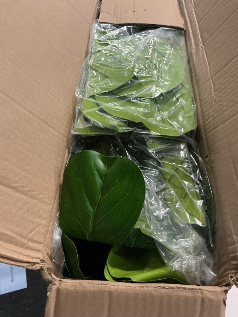 Condition photo showing New/Like New for alupssuc 5ft artificial fiddle leaf fig tree with white planter pot, 5 feet tall fake tree for home decor, faux ficus tree fake moss for indoor outdoor office living room