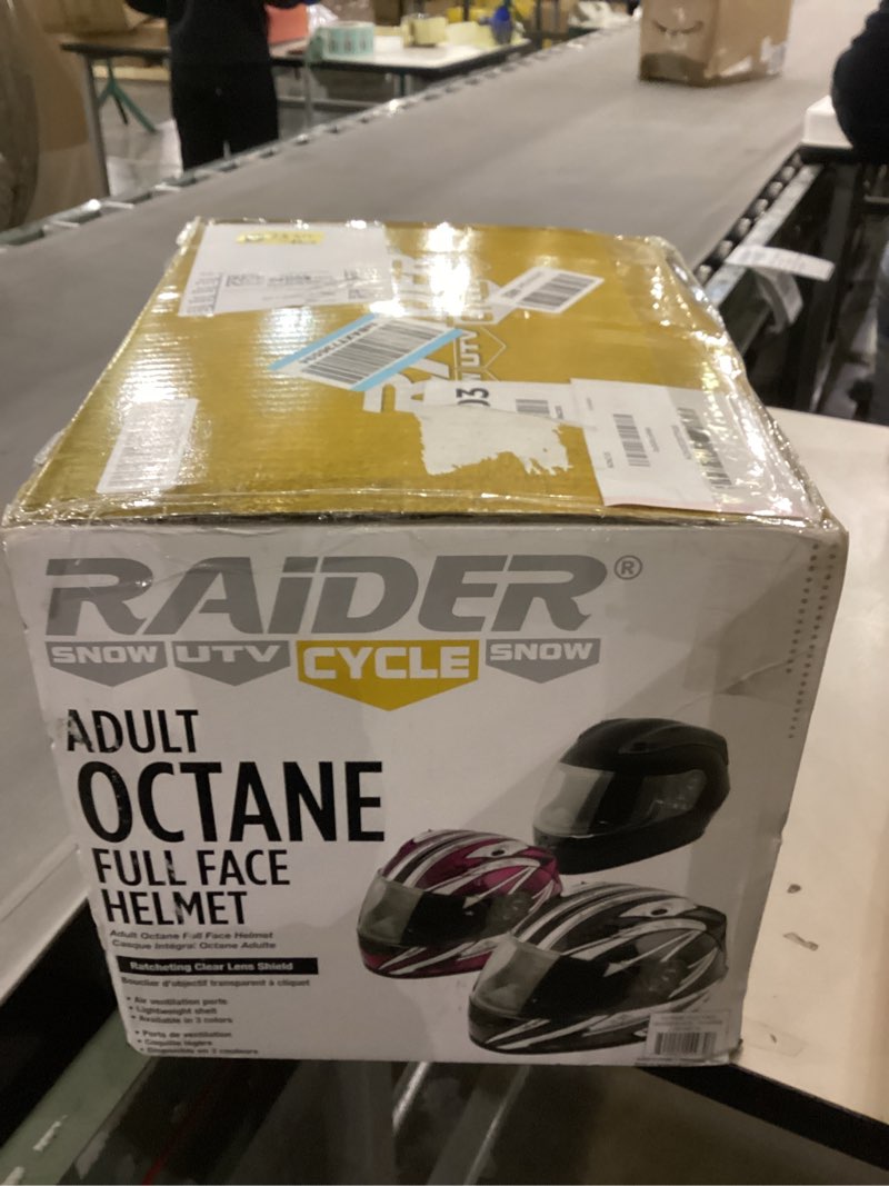 Condition photo showing New/Like New for Raider Octane Unisex-Adult Full-Face Motorcycle Helmet X-Large Gloss Black