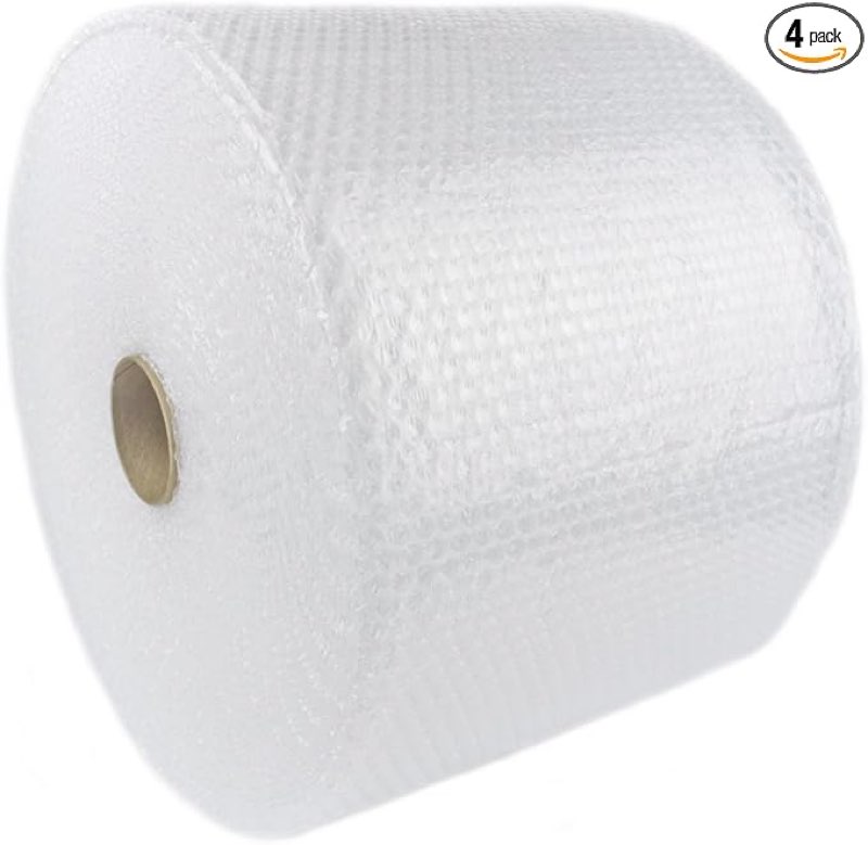 yens bubble wrap 700ft x 12" clear plastic, 3/16" small bubble, perforated every 12", 4 rolls x 175ft each, made in usa