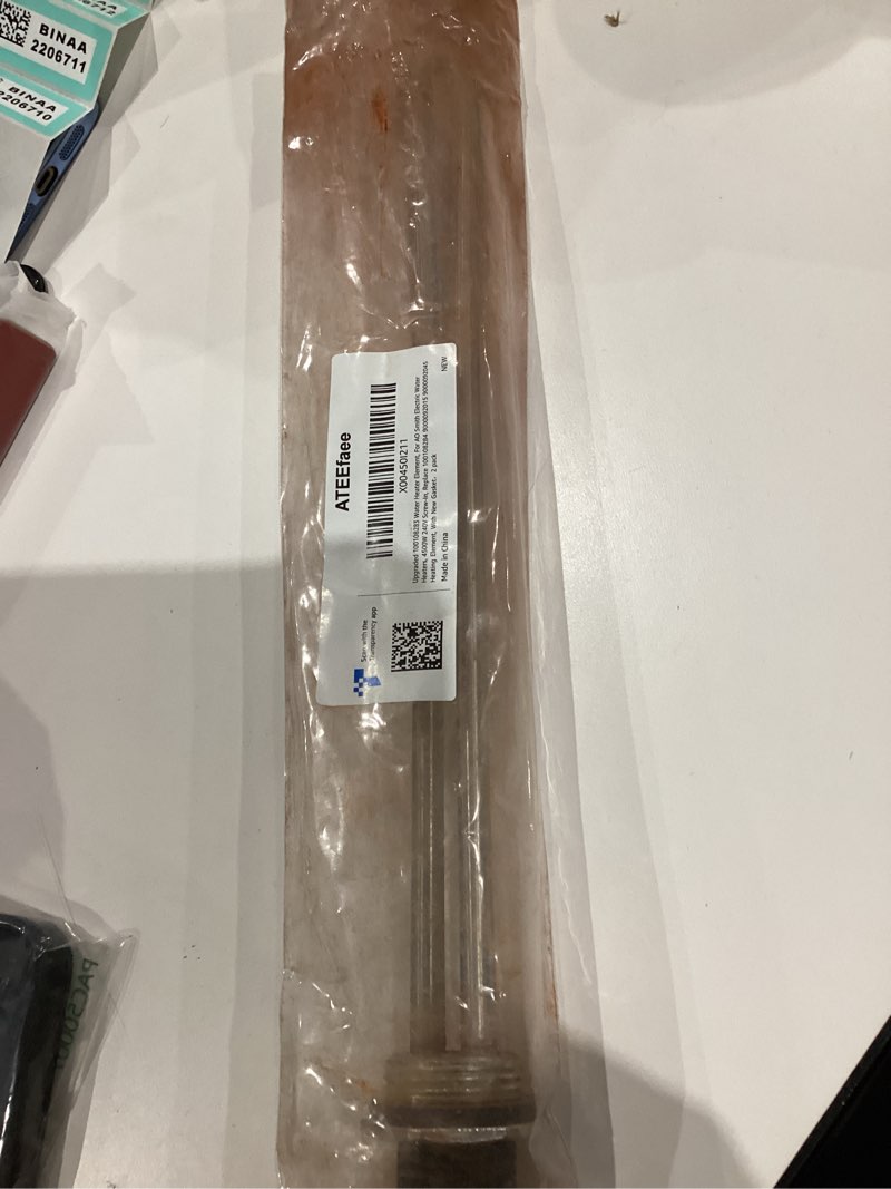 Condition photo showing As Is for Upgraded 100108283 Water Heater Element, For AO Smith Electric Water Heaters, 4500W 240V Screw-In, Replace 100108284 9000092015 9000092045 Heating Element, With New Gasket?2 pack