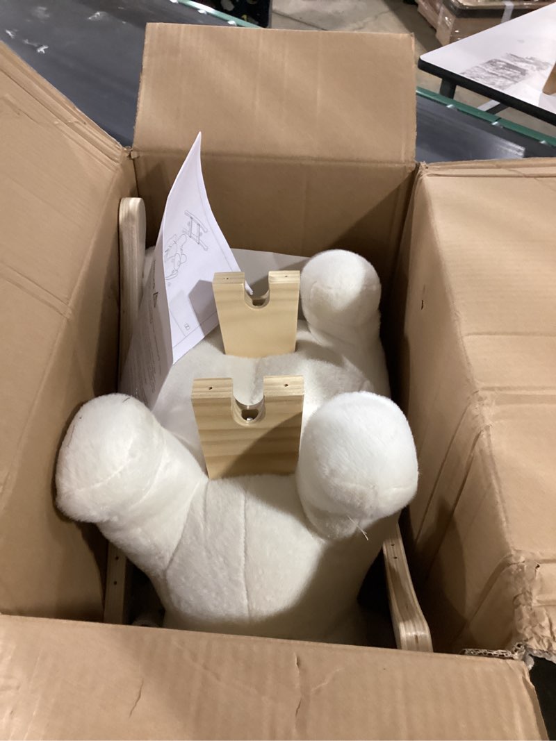 Condition photo showing Good Condition for Baby Rocking Horse,Labrador Wooden Rocking Horse for Toddlers 1 Year Old Cute Dog Stuffed Plush Ride-on Toy Rocking Animal for Baby Boys and Girls Nursery/Child Christmas or Birthday Gift