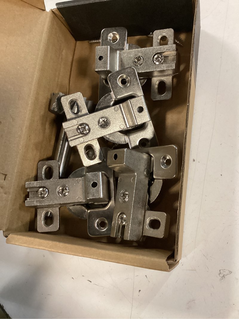 Condition photo showing Good Condition for chibery 4 pack face frame inset cabinet hinges, soft close 105° insert concealed cabinet, slide on plate, smooth slow self closing silent hardware, 3d heavy duty for blind corner, kitchen, cupboard