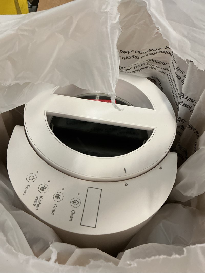 Condition photo showing As Is for compost bin kitchen, auto-cleaning electric compost bin with odorless & low noise feature, countertop compost machine for food scraps, indoor electric food waste composter?