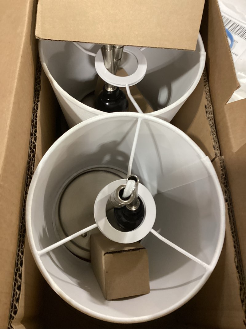 Condition photo showing Good Condition for cordless table lamps set of 2 – battery operated lamp with 7500mah rechargeable battery, stepless dimmable vintage brushed nickel touch desk lamps for dining room, nightstand & patio (bulbs included) brushed nickel + white lampshade (2 pack)