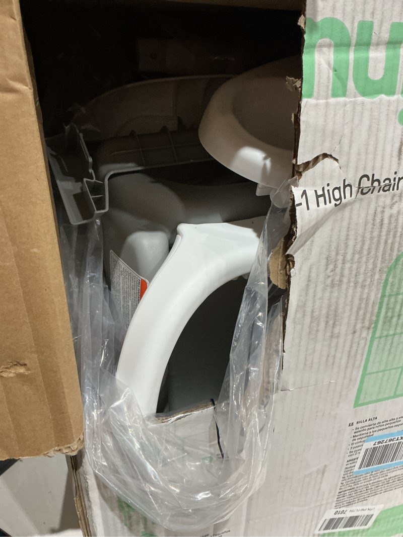Condition photo showing New/Like New for ingenuity full course smartclean 6-in-1 high chair – smartclean eva foam, 5 point safety harness, 2 dishwasher safe trays – slate
