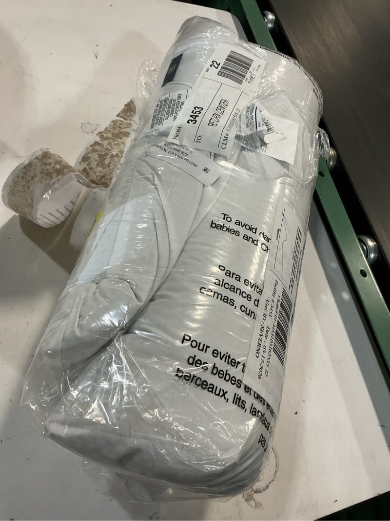 Condition photo showing As Is for serta power chill cooling pillow protectors, stain resistant and zippered pillow protector, protects pillow from dust and dirt (1 pack), standard/queen, white queen white