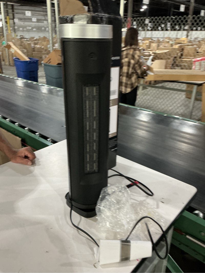 Condition photo showing As Is for Space Heater for Indoor Use with Remote - 70° Oscillating Tower Electric Heater, 24 Inchs, 12H Timer, 1500W Quiet PTC Ceramic Heating with Thermostat, Fast Safety Heat for Office, Home, Bedroom