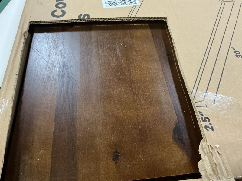 Condition photo showing As Is for stove top covers for electric stove 30”x22” (outer) / 28.9”x20.8” (inner) - acacia wood noodle board for gas stovetop - stove top covers for gas burners, sink cutting board (walnut color) walnut color 30"l x 22"w