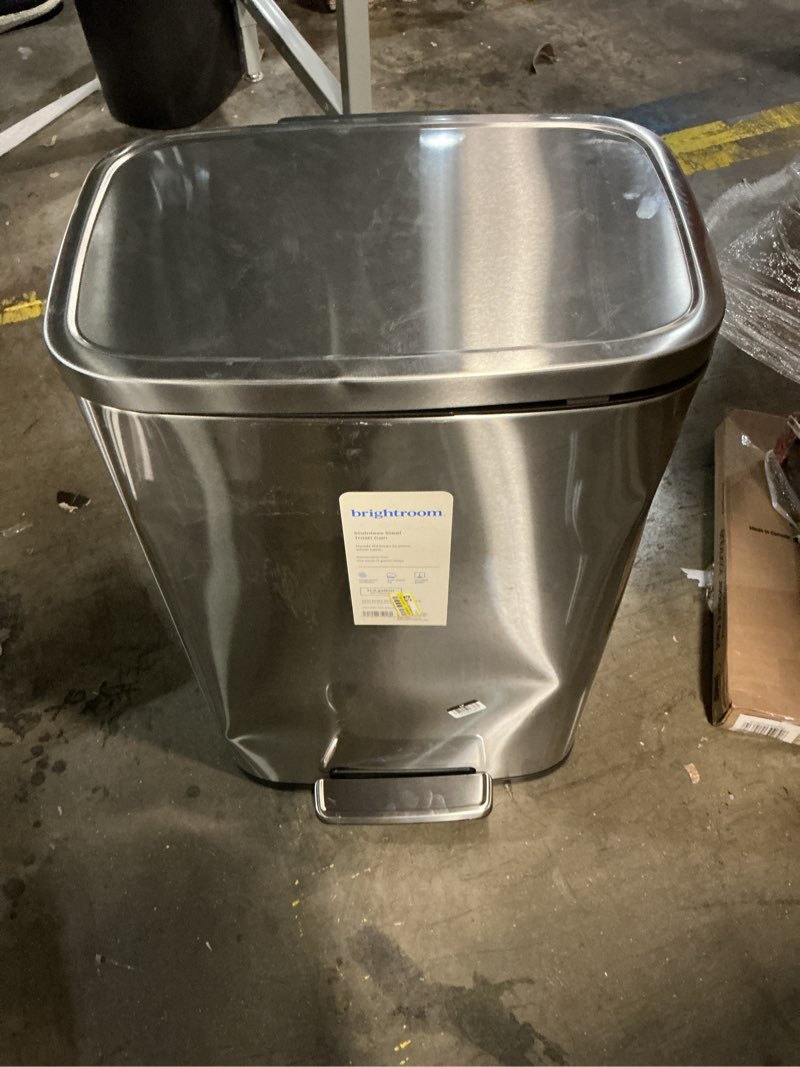 Condition photo showing As Is for 45l rectangular step trash can silver - brightroom™