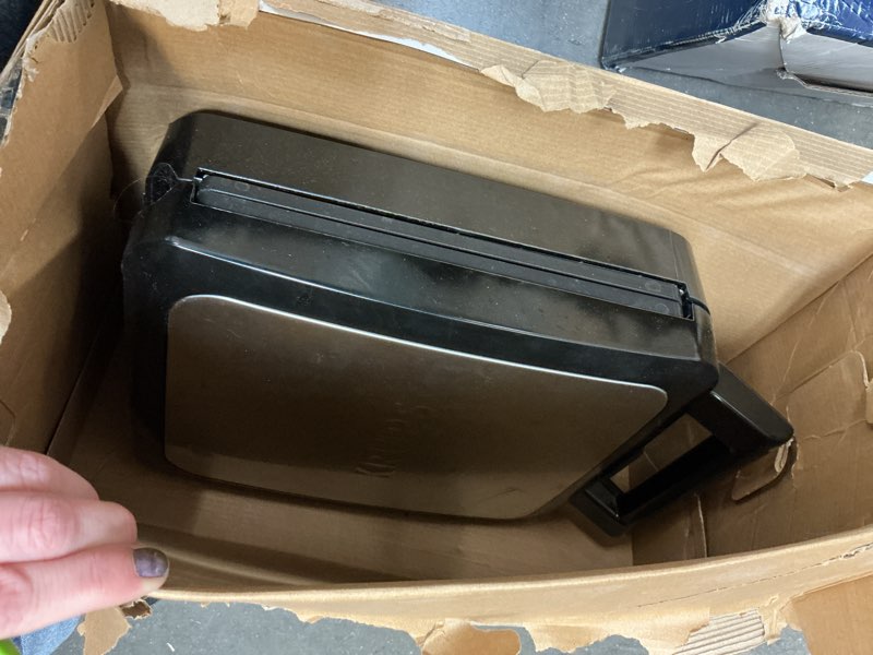 Condition photo showing As Is for KRUPS 4-Slice Belgian Waffle Maker: Stainless Steel, 5 Browning Levels, Audible Ready Beep, Removable Plates, 1200W, Silver/Black, Large Waffle Maker Family Size, Great for Family Breakfasts