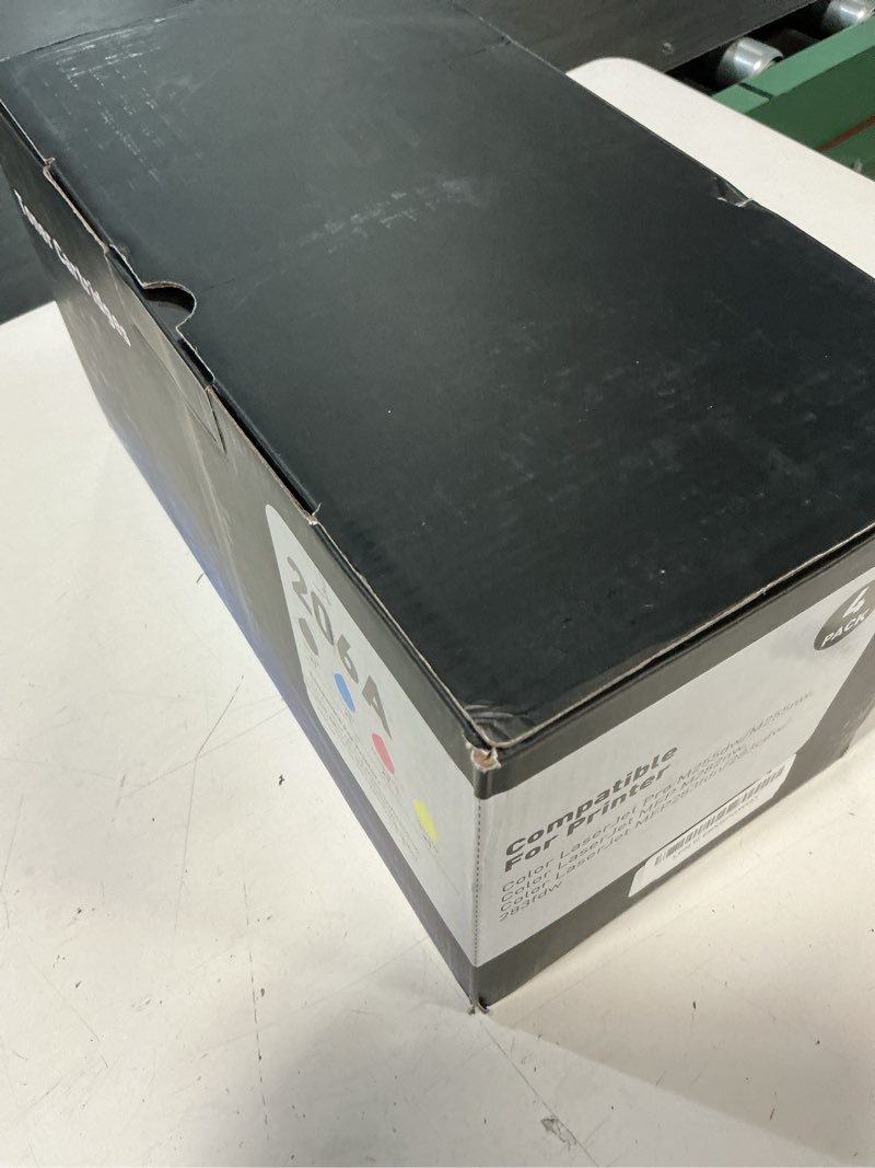 Condition photo showing New/Like New for 206a toner cartridges 4 pack (with chip) compatible replacement for hp 206a 206x for color laserjet pro mfp m283fdw m283cdw m283fdn m282nw pro m255dw m255nw m283 m255 printer w2110a w2110x high yield
