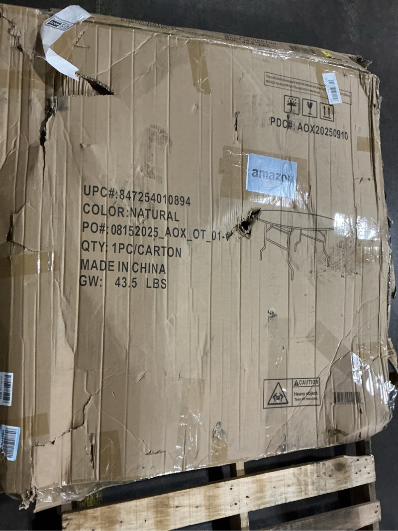 Condition photo showing Good Condition for Flash Furniture Furman 4-Foot Round Wood Folding Banquet Table with Clear Coated Finished Top